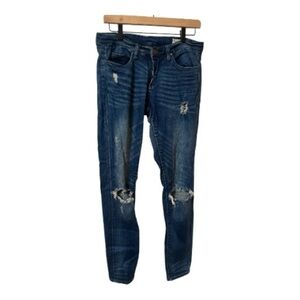 BlankNYC Skinny Vlassique Distressed Blue Jeans Jeggings